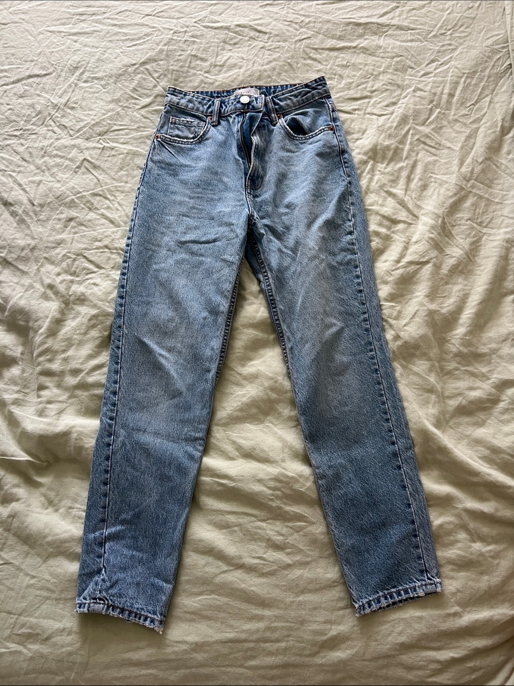 Zara mom jeans high rise straight leg